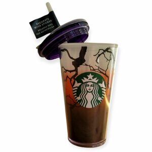 Starbucks Halloween 2022 Ravens Perch Glow In The Dark Grande Cold Cup 16oz NWT
